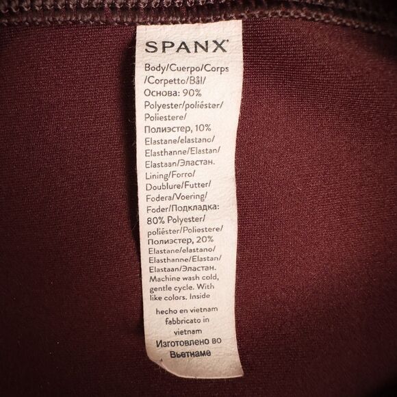 Spanx Faux Suede Leggings Womens Large Dark Terracotta Brown Shaping Fall 20322R - Picture 12 of 13